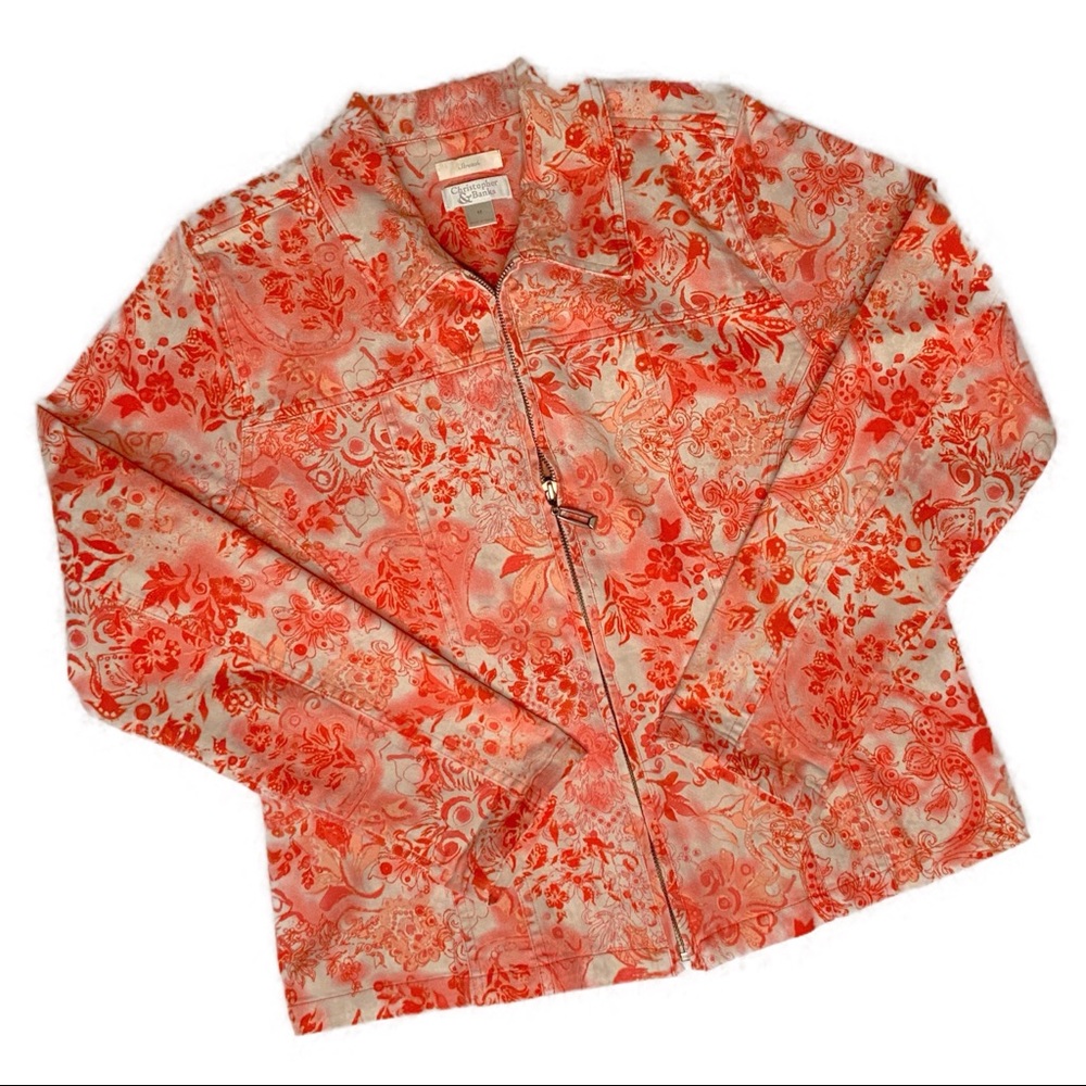 CHRISTOPHER & BANKS ZIPPERED DENIM JACKET